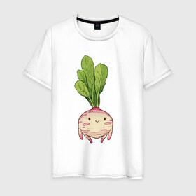 Мужская футболка хлопок с принтом Милая тыква в Кировске, 100% хлопок | прямой крой, круглый вырез горловины, длина до линии бедер, слегка спущенное плечо. | арт | мило | милый | овощ | рисунок | свежий овощ | свежий продукт | тыква