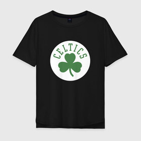 Мужская футболка хлопок Oversize с принтом Boston Celtics в Кировске, 100% хлопок | свободный крой, круглый ворот, “спинка” длиннее передней части | Тематика изображения на принте: 