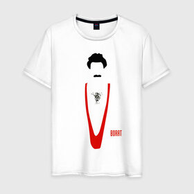 Мужская футболка хлопок с принтом БОРАТ в Кировске, 100% хлопок | прямой крой, круглый вырез горловины, длина до линии бедер, слегка спущенное плечо. | 
