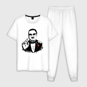 Мужская пижама хлопок с принтом Крёстный Круг в Кировске, 100% хлопок | брюки и футболка прямого кроя, без карманов, на брюках мягкая резинка на поясе и по низу штанин
 | 