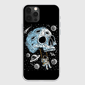 Чехол для iPhone 12 Pro с принтом Skull Space в Кировске, силикон | область печати: задняя сторона чехла, без боковых панелей | art | asteroid | astronaut | meteorite | planets | satellite | skull | space | stars | арт | астероид | звезды | космонавт | космос | метеорит | планеты | спутник | череп