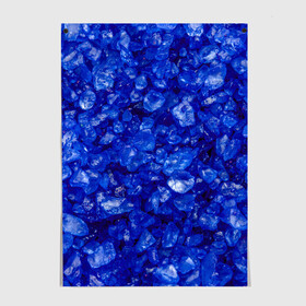 Постер с принтом Cry$tal$ в Кировске, 100% бумага
 | бумага, плотность 150 мг. Матовая, но за счет высокого коэффициента гладкости имеет небольшой блеск и дает на свету блики, но в отличии от глянцевой бумаги не покрыта лаком | abstraction | blue | crystals | pebbles | shine | stones | structure | texture | абстракция | блеск | галька | камни | кристалы | синий | структура | текстура