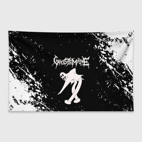 Флаг-баннер с принтом GHOSTEMANE в Кировске, 100% полиэстер | размер 67 х 109 см, плотность ткани — 95 г/м2; по краям флага есть четыре люверса для крепления | 1930 | blackmage | flesh | ghost | ghoste | ghostemane | ghostman | ghostmane | hexada | kreep | mane | mercury | music | nihil | noise | omnis | parv0 | pouya | rap | suicideboys | venom | гостмейн | гостмэйн