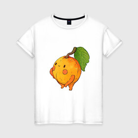 Женская футболка хлопок с принтом Спелый и сочный в Кировске, 100% хлопок | прямой крой, круглый вырез горловины, длина до линии бедер, слегка спущенное плечо | абрикос | абрикосы | арт | мило | милота | персик | персики | рисунок | свежий продукт | свежий фрукт | фрукт