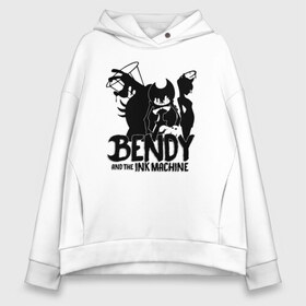 Женское худи Oversize хлопок с принтом Bendy And The Ink Machine в Кировске, френч-терри — 70% хлопок, 30% полиэстер. Мягкий теплый начес внутри —100% хлопок | боковые карманы, эластичные манжеты и нижняя кромка, капюшон на магнитной кнопке | bendy | bendy and the ink machine | бенди | бени | бенни | бэнди | детская | детям | игра | капли | компьютерная игра | краска | машина | подтеки | ужастик | чернила | чернильная