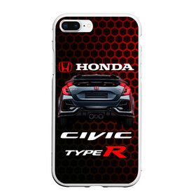 Чехол для iPhone 7Plus/8 Plus матовый с принтом Honda Civic Type R в Кировске, Силикон | Область печати: задняя сторона чехла, без боковых панелей | 2020 | auto | honda | honda civic | honda civic type r 2020 | sport | type r | авто | автомобиль | автомобильные | бренд | марка | машины | спорт | хонда