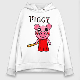 Женское худи Oversize хлопок с принтом ROBLOX PIGGY в Кировске, френч-терри — 70% хлопок, 30% полиэстер. Мягкий теплый начес внутри —100% хлопок | боковые карманы, эластичные манжеты и нижняя кромка, капюшон на магнитной кнопке | piggy | roblox | roblox games | roblox piggy | игра роблокс | пигги. | роблокс | роблокс пигги | робукс