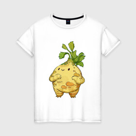 Женская футболка хлопок с принтом Сельдерей в Кировске, 100% хлопок | прямой крой, круглый вырез горловины, длина до линии бедер, слегка спущенное плечо | арт | мило | милота | овощ | овощи | рисунок | свежие овощи | свежий овощ | свежий продукт | сельдерей