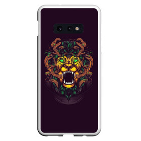 Чехол для Samsung S10E с принтом LION в Кировске, Силикон | Область печати: задняя сторона чехла, без боковых панелей | абстракция | геометрия | головы животных | злое | необычное | неон | прикольное | текстура | черепа | эпичное | яркое