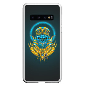 Чехол для Samsung Galaxy S10 с принтом PHARAOH 2.0 в Кировске, Силикон | Область печати: задняя сторона чехла, без боковых панелей | абстракция | геометрия | головы животных | злое | необычное | неон | прикольное | текстура | черепа | эпичное | яркое