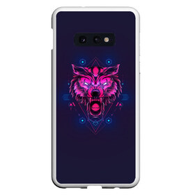 Чехол для Samsung S10E с принтом WOLF в Кировске, Силикон | Область печати: задняя сторона чехла, без боковых панелей | абстракция | геометрия | головы животных | злое | необычное | неон | прикольное | текстура | черепа | эпичное | яркое