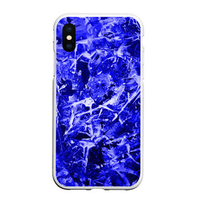 Чехол для iPhone XS Max матовый с принтом Dark Blue Gan в Кировске, Силикон | Область печати: задняя сторона чехла, без боковых панелей | Тематика изображения на принте: abstraction | blue | frost | frozen | ice | shine | surface | texture | абстракция | блеск | замерзший | лед | мороз | поверхность | синий | текстура