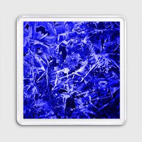 Магнит 55*55 с принтом Dark Blue Gan в Кировске, Пластик | Размер: 65*65 мм; Размер печати: 55*55 мм | Тематика изображения на принте: abstraction | blue | frost | frozen | ice | shine | surface | texture | абстракция | блеск | замерзший | лед | мороз | поверхность | синий | текстура