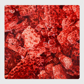 Магнитный плакат 3Х3 с принтом RED-$tyle в Кировске, Полимерный материал с магнитным слоем | 9 деталей размером 9*9 см | abstraction | crystals | red | shapes | shards | shine | texture | абстракция | блеск | красный | кристалы | осколки | текстура | формы