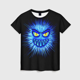 Женская футболка 3D с принтом Злой вирус в Кировске, 100% полиэфир ( синтетическое хлопкоподобное полотно) | прямой крой, круглый вырез горловины, длина до линии бедер | бактерия | вирус | злость | инфекция | коронавирус