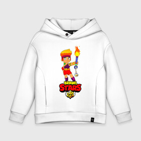 Детское худи Oversize хлопок с принтом Brawl Stars/Amber в Кировске, френч-терри — 70% хлопок, 30% полиэстер. Мягкий теплый начес внутри —100% хлопок | боковые карманы, эластичные манжеты и нижняя кромка, капюшон на магнитной кнопке | Тематика изображения на принте: amber | crow | leon | logo game | nita | sandy | spike | surge | амбер | бравл старс | бравлер | браво | герои | девочкам | детям | легендарный | леон | логотипы игр | мальчикам | огненный | огонь | пламя | сенди | спраут | чер