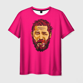 Мужская футболка 3D с принтом ХАРДИ в Кировске, 100% полиэфир | прямой крой, круглый вырез горловины, длина до линии бедер | известная личность | том харди | чел с бородой