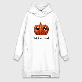 Платье-худи хлопок с принтом Halloween pumpkin в Кировске,  |  | halloween | pumpkin | trick or treat | кошелек или жизнь | подарок на хэллуин | тыква