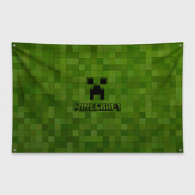 Флаг-баннер с принтом Minecraft в Кировске, 100% полиэстер | размер 67 х 109 см, плотность ткани — 95 г/м2; по краям флага есть четыре люверса для крепления | minecraft | блок | игра | майнкрафт | победитель | приключения