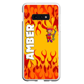 Чехол для Samsung S10E с принтом Brawl Stars - Amber в Кировске, Силикон | Область печати: задняя сторона чехла, без боковых панелей | amber | brawl amber | brawl fire girl | brawl stars | brawl stars amber | brawl stars logo | brawl новый герой | brawler | new brawler | бравл стар эмбер | бравл старс | бравл эмбер | эмбер