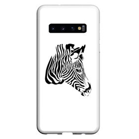 Чехол для Samsung Galaxy S10 с принтом Zebra в Кировске, Силикон | Область печати: задняя сторона чехла, без боковых панелей | africa | black | savanna | stripe | white | zebra | африка | белый | зебра | полоска | саванна | черный