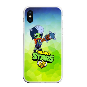 Чехол для iPhone XS Max матовый с принтом Brawl Stars Zombibi в Кировске, Силикон | Область печати: задняя сторона чехла, без боковых панелей | Тематика изображения на принте: bibi | crow | halloween | leon | logo game | nita | sandy | zombie | биби | бравл старс | бравлер | браво | герои | девочкам | детям | зомби | зомбиби | леон | логотипы игр | мальчикам | монстр | нечисть | сенди | хеллоуин | хэллоуин |