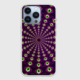 Чехол для iPhone 13 Pro с принтом Fractal в Кировске,  |  | Тематика изображения на принте: abstraction | fractal | light green | mandala | pattern | pink | shape | symmetry | texture | абстракция | розовый | салатовый | симметрия | текстура | узор | формы | фрактал