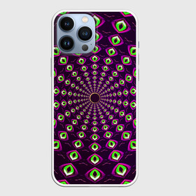 Чехол для iPhone 13 Pro Max с принтом Fractal в Кировске,  |  | Тематика изображения на принте: abstraction | fractal | light green | mandala | pattern | pink | shape | symmetry | texture | абстракция | розовый | салатовый | симметрия | текстура | узор | формы | фрактал