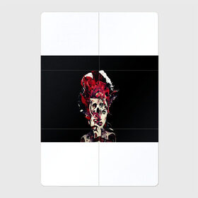 Магнитный плакат 2Х3 с принтом Девушка в Кировске, Полимерный материал с магнитным слоем | 6 деталей размером 9*9 см | 2020 | flowers | girl | halloween | девушка | розы | хеллоуин | хэллоуин | цветы | череп