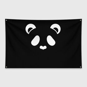 Флаг-баннер с принтом Panda white в Кировске, 100% полиэстер | размер 67 х 109 см, плотность ткани — 95 г/м2; по краям флага есть четыре люверса для крепления | panda | животные | медведь | мишка | панда