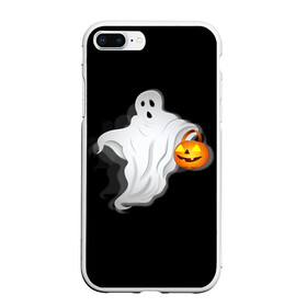 Чехол для iPhone 7Plus/8 Plus матовый с принтом Halloween в Кировске, Силикон | Область печати: задняя сторона чехла, без боковых панелей | ghost | halloween | jack | lantern | pumpkin | призрак | светильник джека | хэллоуин