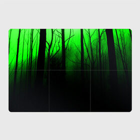 Магнитный плакат 3Х2 с принтом G-loomy в Кировске, Полимерный материал с магнитным слоем | 6 деталей размером 9*9 см | fog | forest | gloomy | green fog | night | radiation | trees | деревья | зеленый туман | лес | мрачный | ночь | радиация | туман