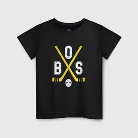 Детская футболка хлопок с принтом Boston Bruins в Кировске, 100% хлопок | круглый вырез горловины, полуприлегающий силуэт, длина до линии бедер | boston | boston bruins | bruins | hockey | nhl | usa | бостон | бостон брюинз | нхл | спорт | сша | хоккей | шайба