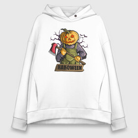 Женское худи Oversize хлопок с принтом Halloween в Кировске, френч-терри — 70% хлопок, 30% полиэстер. Мягкий теплый начес внутри —100% хлопок | боковые карманы, эластичные манжеты и нижняя кромка, капюшон на магнитной кнопке | blood | diablo | haloween | horror | дьявол | зомби | кости | кровь | мозги | мясо | страшилка | ужасы | хеллоуин | хелоуин