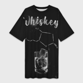 Платье-футболка 3D с принтом Формула Виски в Кировске,  |  | 2020 | alcohol | whiskey | вискарь | виски | кола | лед | спирт | стакан | формула | химия