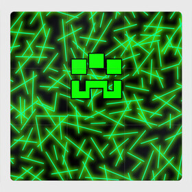 Магнитный плакат 3Х3 с принтом Minecraft creeper в Кировске, Полимерный материал с магнитным слоем | 9 деталей размером 9*9 см | alex | blox | creeper | dungeons | logo game | pixel | steve | алекс | герои | голем | детям | зомби | квадраты | кислотный | крипер | куб | логотипы игр | майнкрафт | мальчикам | мобы | неоновый | персонажи | пиксель