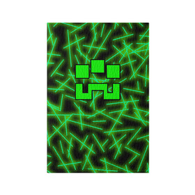 Обложка для паспорта матовая кожа с принтом Minecraft creeper в Кировске, натуральная матовая кожа | размер 19,3 х 13,7 см; прозрачные пластиковые крепления | Тематика изображения на принте: alex | blox | creeper | dungeons | logo game | pixel | steve | алекс | герои | голем | детям | зомби | квадраты | кислотный | крипер | куб | логотипы игр | майнкрафт | мальчикам | мобы | неоновый | персонажи | пиксель