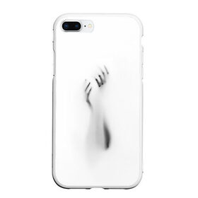 Чехол для iPhone 7Plus/8 Plus матовый с принтом Руки за стеклом в Кировске, Силикон | Область печати: задняя сторона чехла, без боковых панелей | необычное | прикольное | руки | стекло | тренд