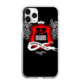 Чехол для iPhone 11 Pro Max матовый с принтом Beards black в Кировске, Силикон |  | beards | борода | брутальность | хипстер