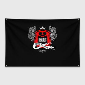 Флаг-баннер с принтом Beards black в Кировске, 100% полиэстер | размер 67 х 109 см, плотность ткани — 95 г/м2; по краям флага есть четыре люверса для крепления | Тематика изображения на принте: beards | борода | брутальность | хипстер