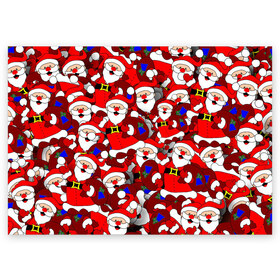 Поздравительная открытка с принтом Русский Санта Клаус в Кировске, 100% бумага | плотность бумаги 280 г/м2, матовая, на обратной стороне линовка и место для марки
 | арт | герой ссср | дед мороз | мультфильм ссср | мультфильмы ссср | новый год | рисунок | рождество | санта клаус