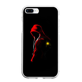 Чехол для iPhone 7Plus/8 Plus матовый с принтом RED MAN в Кировске, Силикон | Область печати: задняя сторона чехла, без боковых панелей | контраст | наушники | необычное | неон | прикольное | смайл
