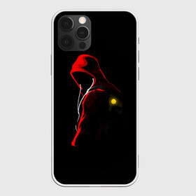 Чехол для iPhone 12 Pro Max с принтом RED MAN в Кировске, Силикон |  | Тематика изображения на принте: контраст | наушники | необычное | неон | прикольное | смайл