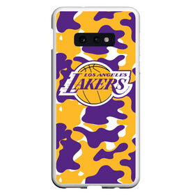 Чехол для Samsung S10E с принтом LA LAKERS | ЛЕЙКЕРС в Кировске, Силикон | Область печати: задняя сторона чехла, без боковых панелей | bryant | james | jordan | kobe | la lakers | lakers | lebron | nba | брайант | брайнт | джеймс | джордан | коби | леброн | лейкерс | лэйкерс | мамба | нба | черная