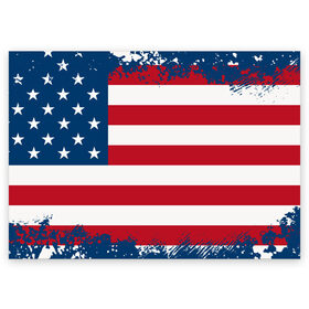 Поздравительная открытка с принтом Америка в Кировске, 100% бумага | плотность бумаги 280 г/м2, матовая, на обратной стороне линовка и место для марки
 | america | америка | звезды | полосы | символы | сша | флаг