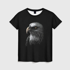 Женская футболка 3D с принтом Орлан в Кировске, 100% полиэфир ( синтетическое хлопкоподобное полотно) | прямой крой, круглый вырез горловины, длина до линии бедер | голова птицы | орел | орлан | птица | птицы