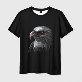 Мужская футболка 3D с принтом Орлан в Кировске, 100% полиэфир | прямой крой, круглый вырез горловины, длина до линии бедер | голова птицы | орел | орлан | птица | птицы