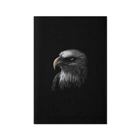Обложка для паспорта матовая кожа с принтом Орлан в Кировске, натуральная матовая кожа | размер 19,3 х 13,7 см; прозрачные пластиковые крепления | голова птицы | орел | орлан | птица | птицы