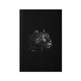 Обложка для паспорта матовая кожа с принтом Леопард в Кировске, натуральная матовая кожа | размер 19,3 х 13,7 см; прозрачные пластиковые крепления | голова леопарда | животные | звери | леопард | хищники