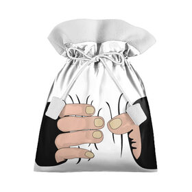 Подарочный 3D мешок с принтом Hand в Кировске, 100% полиэстер | Размер: 29*39 см | Тематика изображения на принте: hand | иллюстрация | обхват | прикол | руки | сжал | сжатие | юмор
